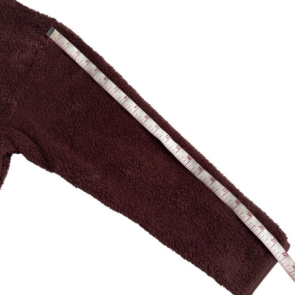 Girlfriend Collective M Half-Zip Recycled Polyester Sherpa Jacket In Cocoa new - Picture 8 of 12